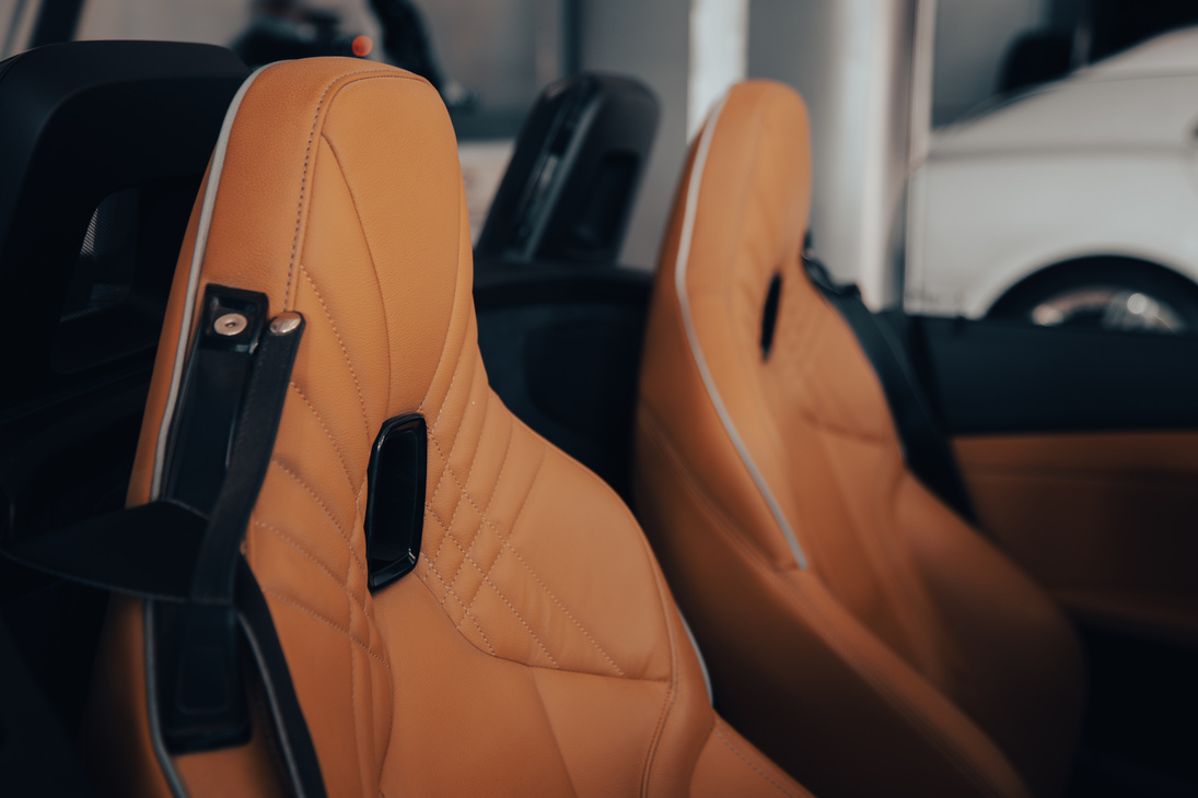 Black and Brown Leather Car Seat